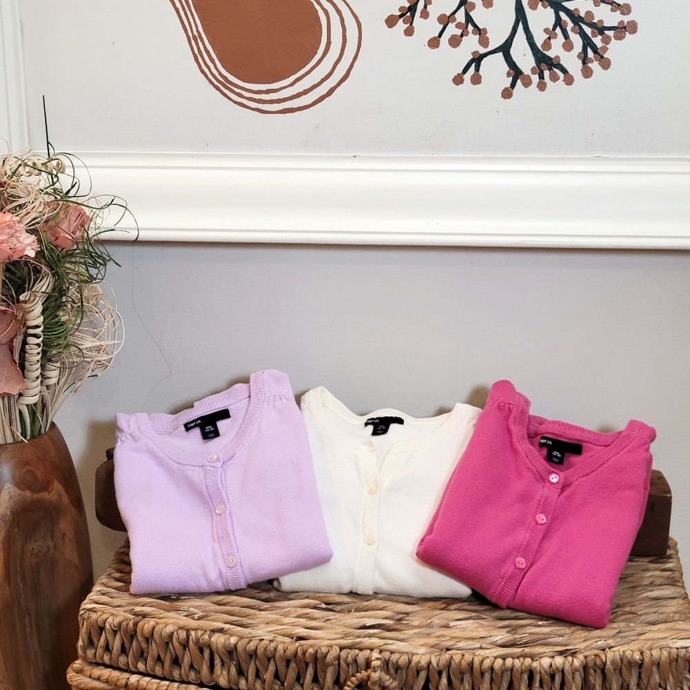 GAP Kids' Sweater Trio - Pink, White, Lavender